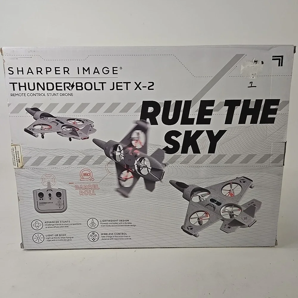 Sharper Image Toy RC Thunderbolt Jet X-2‎ Stunt Drone Lightweight Works!!!